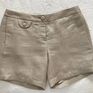 JCrew metallic linen shorts